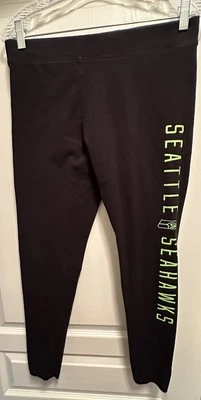 NFL PINK By Victoria’s Secret Seattle Seahawks Black/ Green Stretch Pants -M - Image 1 of 4