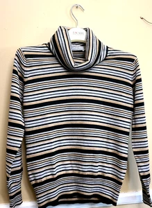 JAEGER PULLOVER VINTAGE STREIFEN ROLLKRAGEN 36 6 MEHRFARBIG - Bild 1 von 4
