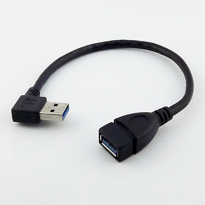 USB 3.0 Type A Female To USB 3.0 A Male Left Angled Data Extension Adapter Cable - Image 1 of 4