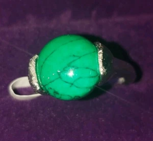 Fashion Jewelry turquoise silver plated Ring - Picture 1 of 6