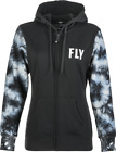 New Fly MX ATV Women's Black and Grey Tie-dye Zip up Hoodie 2XL 358-0070