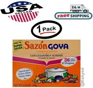 (1 Pack) Goya Sazon con Culantro y Achiote - 36 sobres/Packets 6.33 oz. - New - Picture 1 of 4