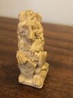 VINTAGE 3.75? HAND-CARVED MARBLE LION ?? BEAUTIFUL NICE MARKED RARE
