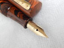 LOT# 393G. VINTAGE WATERMAN 'S 52V RED RIPPLED FOUNTAIN PEN. FLEXIBLE XF TO BBB+