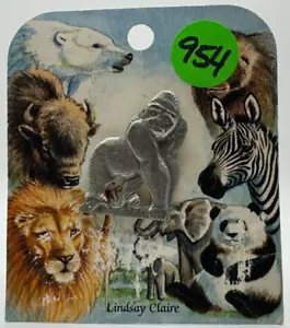 Gorilla - Pewter Pin / Brooch - Fine Pewter - Lindsay Claire Designs - As New - Picture 1 of 3