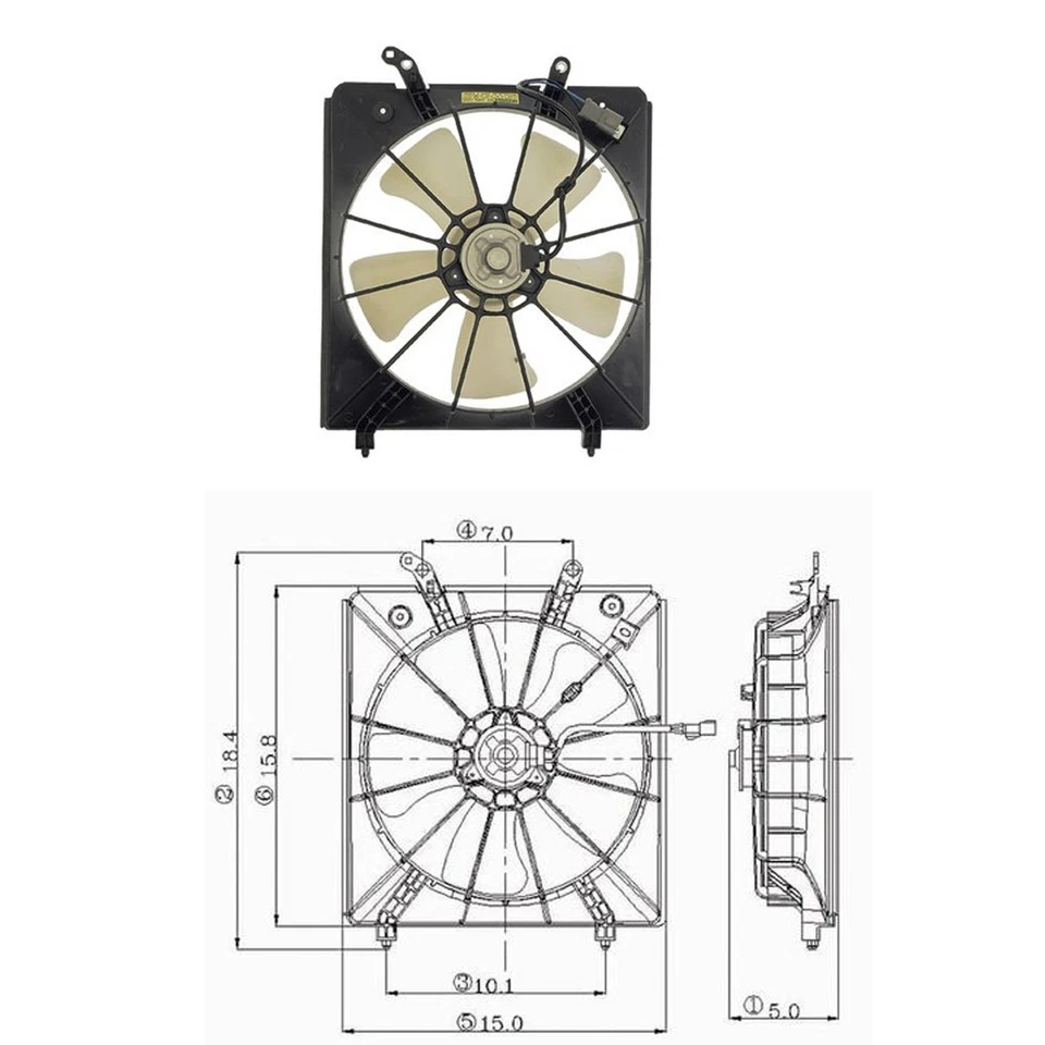 Conjunto de ventilador de refrigeración (ventilador de radiador) Se adapta a: 1998 - 2002 Honda Accord V6 3,0 L Foto 1 de 1
