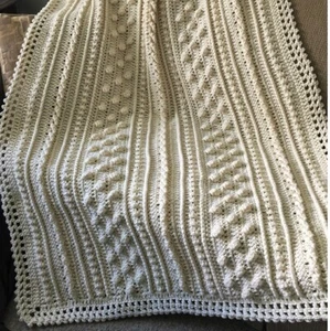 PATTERN ARAN ISLES crochet PATTERN ONLY crocheted afghan blanket PDF - Picture 1 of 2