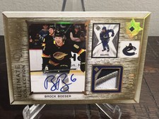 2021-22 Ultimate Collection Brock Boeser - Ultimate Displays Auto Patch 03/10