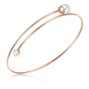 luluandjane Damen Perlen-Armband Messing Glaskristall Muschelkernperle 16,0 - - Bild 1 von 3