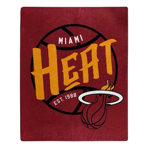 Miami Heat 50x60 Blacktop Design Raschel Throw Blanket [NEW] Fleece Cover