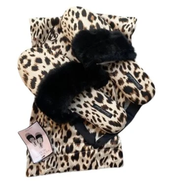 Victoria's Secret 签名豹纹拖鞋 带防尘袋 尺寸 M 7-8 全新 — 第 1/4 张图片