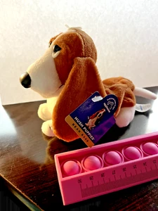 Bolsa de frijoles Hush Puppies Applause marrón y blanco Basset Hound perro felpa nueva con etiqueta - Imagen 1 de 4
