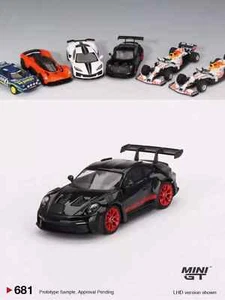 MINI GT 1:64 911 (992) GT3 RS Black with Pyro Red Diecast Model Car - Picture 1 of 4