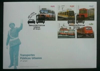 [SJ] Portugal Public Transports 2010 Train Railway Locomotive Vehicle Bus (FDC) - Image 1 of 4