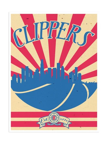 Los Angeles Clippers Poster Sunset Design Art Print Decor 12x16" Cover