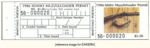 D2K Idaho Muzzle-Loading 1986 $5.50 with info tab - Picture 1 of 1