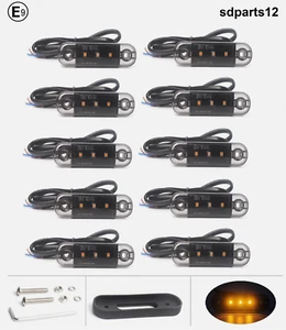 10 Luci LED Ingombro Laterali 12V 24V Arancio Camion Rimorchio Omologati - Imagen 1 de 15