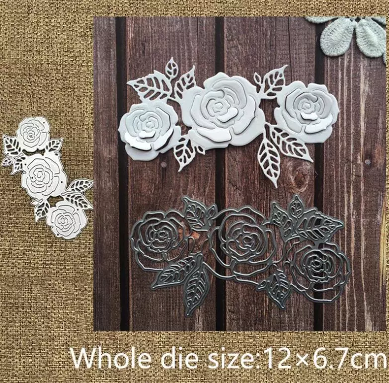 Rose Flowers Metal Cutting Dies Scrapbooking Paper Cards Craft Embossing Stencil