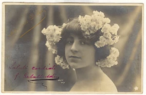 Vera fotografia Cartolina di MARGUERITE DERLYS floreale foto Walery Paris - Foto 1 di 1