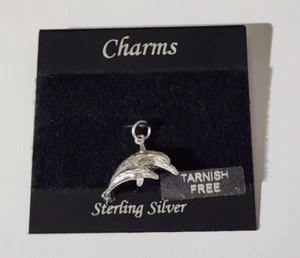 STERLING SILVER CHARM PENDANT DOLPHINS - Picture 1 of 6