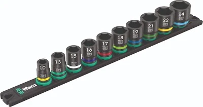 Wera 9607 Magnetic Rail B Impaktor 1 Socket Set 3/8" Drive Metric 05005451001 - Image 1 of 4