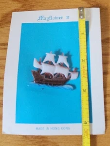 Vintage Mayflower Ship Pin Celluloid, Plastic Brooch Made in Hong Kong - Picture 1 of 12