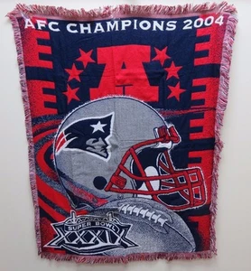 2004 AFC Champions New England Patriots 48 x 60 in Woven Tapestry Throw Blanket - Picture 1 of 4