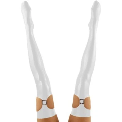 Over Knee Long Socks Sexy Thigh High Stockings Hollow Out PVC Stockings Clubwear - Image 1 of 4