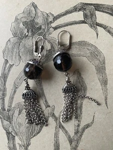 Jolie Paire de boucles d'Oreilles pendantes en argent et verre Bijoux créateur - Bild 1 von 3