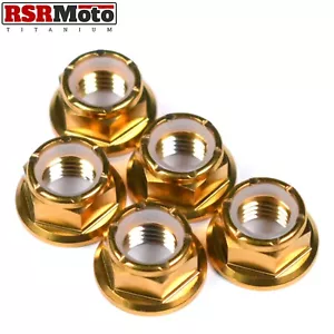 Yamaha R1 R1M Titanium Nyloc Self Locking Rear Sprocket Nuts, 2015-2022, Gold - Picture 1 of 4