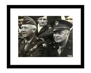 George S Patton 8x10 photo with Dwight Eisenhower general WW2 world war II - Picture 1 of 2
