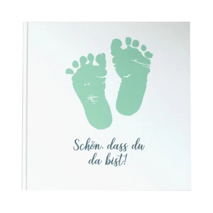 Gästebuch Babyfüße mint 'Schön, dass du da bist' 21x21 cm 144 Seiten - Bild 1 von 3