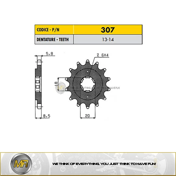 HONDA CMX C REBEL 250 1996 PIGNONE ACCIAIO P. 520 - 14 DENTI Foto 1 de 1