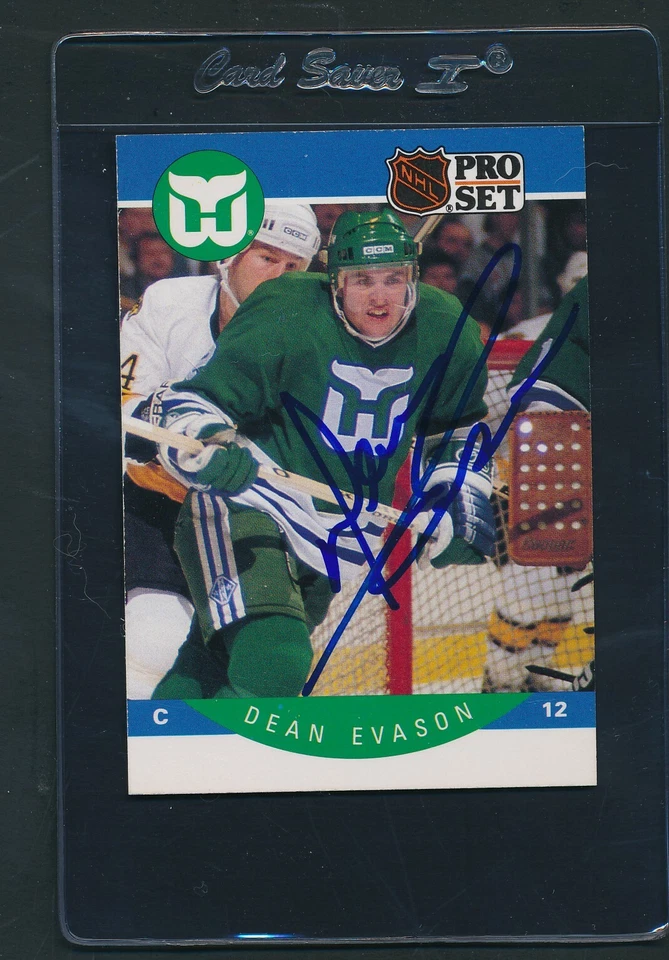 1990/91 Pro Set #103 Dean Evason Whalers Signed Auto *D5223 - Image 1 of 1