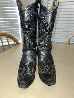 Corral женщин - серый и серебряный кристалл с заклепками Eagle A2621 8,5 М трение подошва треснул - Изображение 1 из 4