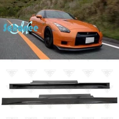 Faldas laterales de fibra de carbono reales faldón lateral para Nissan GT-R R35 2009-2017 Foto 1 de 4