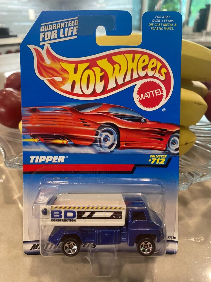 1997 Vintage Hot Wheels Mainline/Collector #712 Tipper Blu/Bianco Con Cromo 5 Sp - Immagine 1 di 1