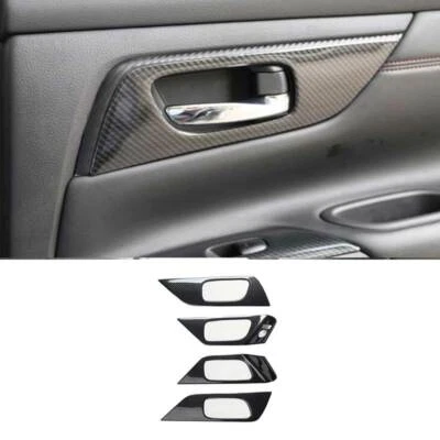 Отделка внутренней дверной ручки из углеродного волокна для Nissan Altima 2013-2018 годов выпуска 4 шт. - Изображение 1 из 4