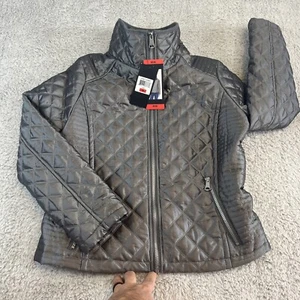 Marc New York by Andrew Marc grau silber gesteppte Full Zip Kragen Jacke Gr. M - Bild 1 von 10