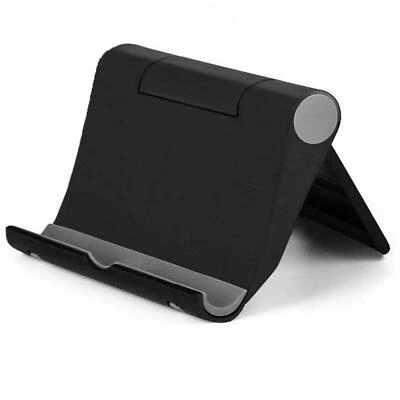 iPad Tablet iPhone Desk Stand Holder Mobile Phone Folding Portable Black  - Image 1 of 4