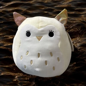 "Juguete de peluche original Squishmallows VEE The Golden Owl 8,5"" oro blanco crema nuevo con etiquetas" - Imagen 1 de 5