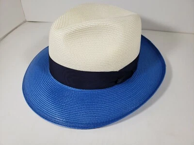 DOBBS TOLEDO IVORY ROYAL FLORENTINE MILAN STRAW FEDORA MADE IN USA - Image 1 of 4