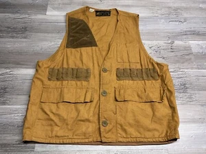 Vintage 70s 80s K-Mart Field Vest Size Medium Brown Duck Canvas Shooting Hunting - Picture 1 of 10
