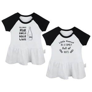 Pack of 2 Pregnancy Announce Gift Funny Dresses Infant Baby Girls Princess Dress - Picture 1 of 21