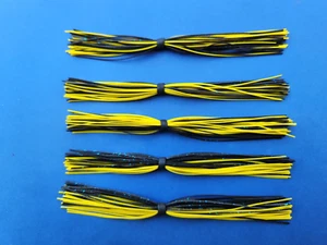 5 silicone Skirt YELLOW/BLACK BLUE GLIT 5-9449 Lure Spinnerbait Buzz jig Tackle - Picture 1 of 1