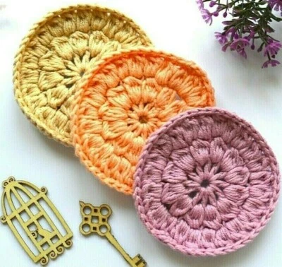 3 Eco face pads Vegan makeup pads Makeup remover pads Crochet cotton scrubbies - Image 1 of 4