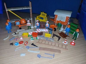 Playmobil Vintage Large Collection Of Construction Workers & Hut Used/Clearance - Picture 1 of 17