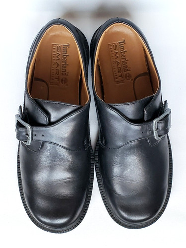 New Timberland Black Leather Monk Strap Smart Comfort Waterproof Shoes 6.5 W Box
