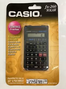 RARE CASIO fx-260 Super Solar Scientific Fraction Trigonometry Calculator - Picture 1 of 3