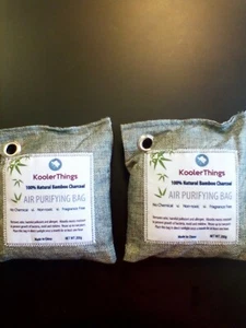 Bamboo Charcoal Air Purifying Bag 2x Kooler Things 100% Natural 200g NEW - Picture 1 of 3